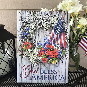 Patriotic Wreath Canvas Wall Art