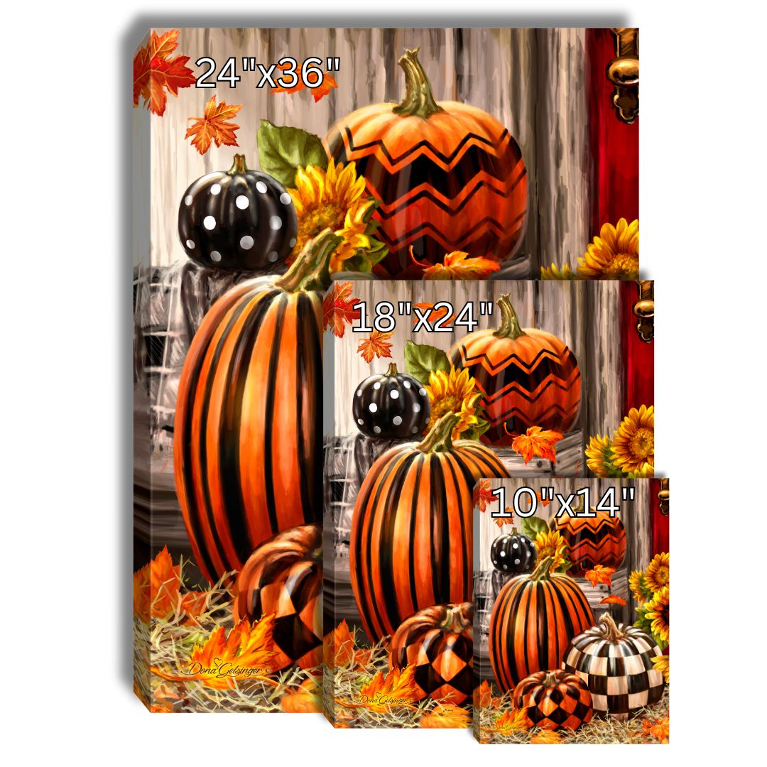 Pattern Pumpkins Canvas Wall Art