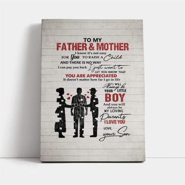 Canvas Motivational To My Mother And Father, Mother's Day Canvas Art, Gift For Mom, Birthday Gift, Mother's Day Wall Art