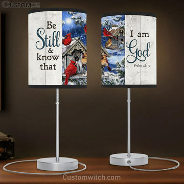 Cardinal Be Still And Know That I Am God Lamp Gift Table Lamp - Christian Lamp Gift - Religious Art