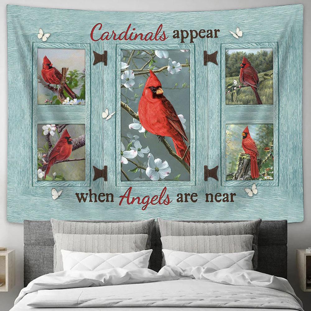 Cardinals Appear When Angels Are Near Wall Art Tapestry - Christian Wall Art - Religious Art