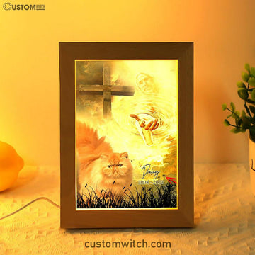 Cat Memorial Frame Lamp Prints - Take My Hand Jesus - Pet Loss Gifts