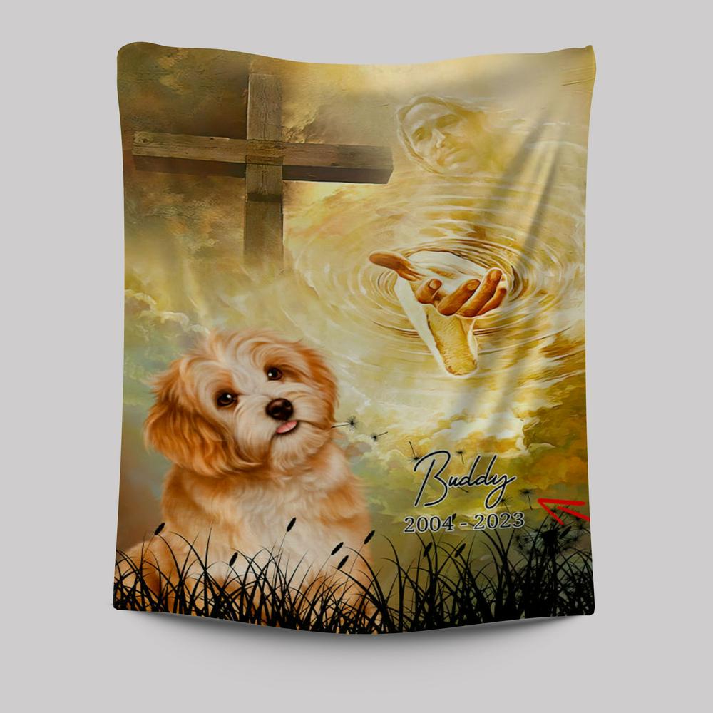 Cat Memorial Tapestry Prints - Take My Hand Jesus - Pet Loss Gifts