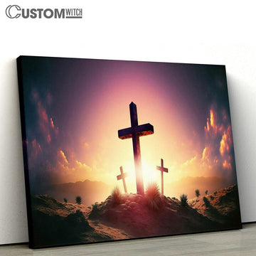 Catholic Christian Cross Symbol Sunset Sunrise Canvas Pictures - Faith Art - Christian Canvas Wall Art Decor