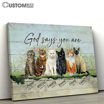 Cats God says you are Canvas Wall Art - Bible Verse Canvas - Religious Prints