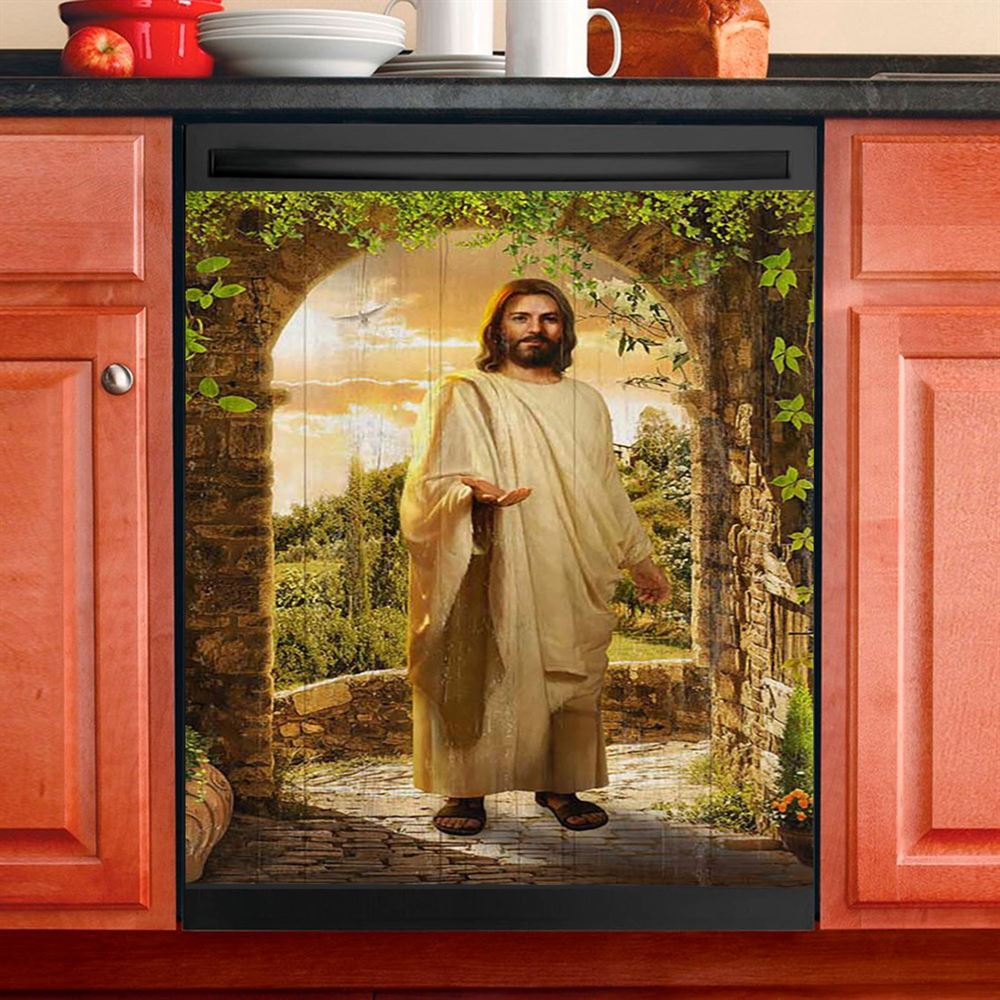 Cave Green Forest, Have Courage And Be Kind Dishwasher Cover, Christian Dishwasher Magnet Cover, Bible Verse Kitchen Decor