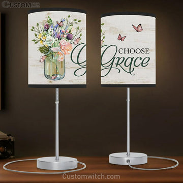 Choose Grace Table Lamp Gift - Flower Butterfly - Christian Bedroom Decor