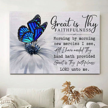 Christian Wall Art Great Is Thy Faithfulness Canvas Wall Art - Christian Wall Decor