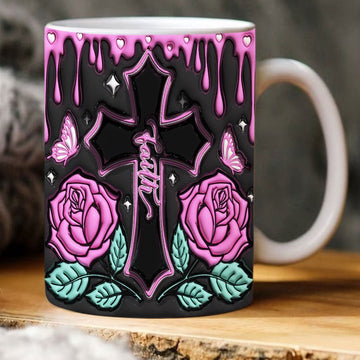 Christian 3D Mug, 3D Faith Mug, Bible Verse Inflated Mug, 3D Jesus Mug, Religious 3D Mug