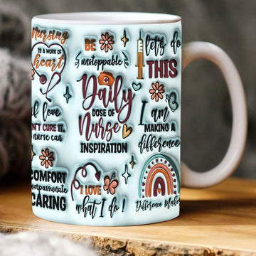 Christian 3D Mug, 3D Nurse Affirmations Inflated Mug, Bible Verse Inflated Mug, 3D Jesus Mug, Religious 3D Mug