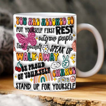 Christian 3D Mug, 3D You Are Allowed To Infalted Mug, Bible Verse Inflated Mug, 3D Jesus Mug, Religious 3D Mug