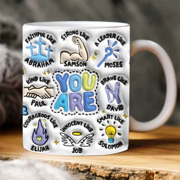 Christian 3D Mug, 3D You Are Boy Inflated Mug, Bible Verse Inflated Mug, 3D Jesus Mug, Religious 3D Mug