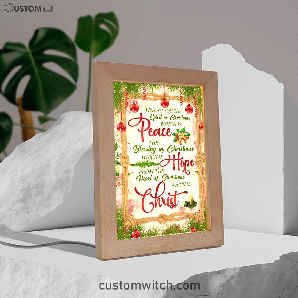 Christian Christmas Gifts Peace Hope Christ Christmas Frame Lamp Prints - Bible Verse Decor - Scripture Art