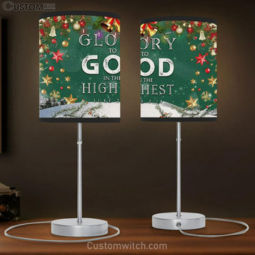 Christian Christmas Lamp Gift Glory To God In The Highest Luke 214 Table Lamp Print - Christian Bedroom Decor