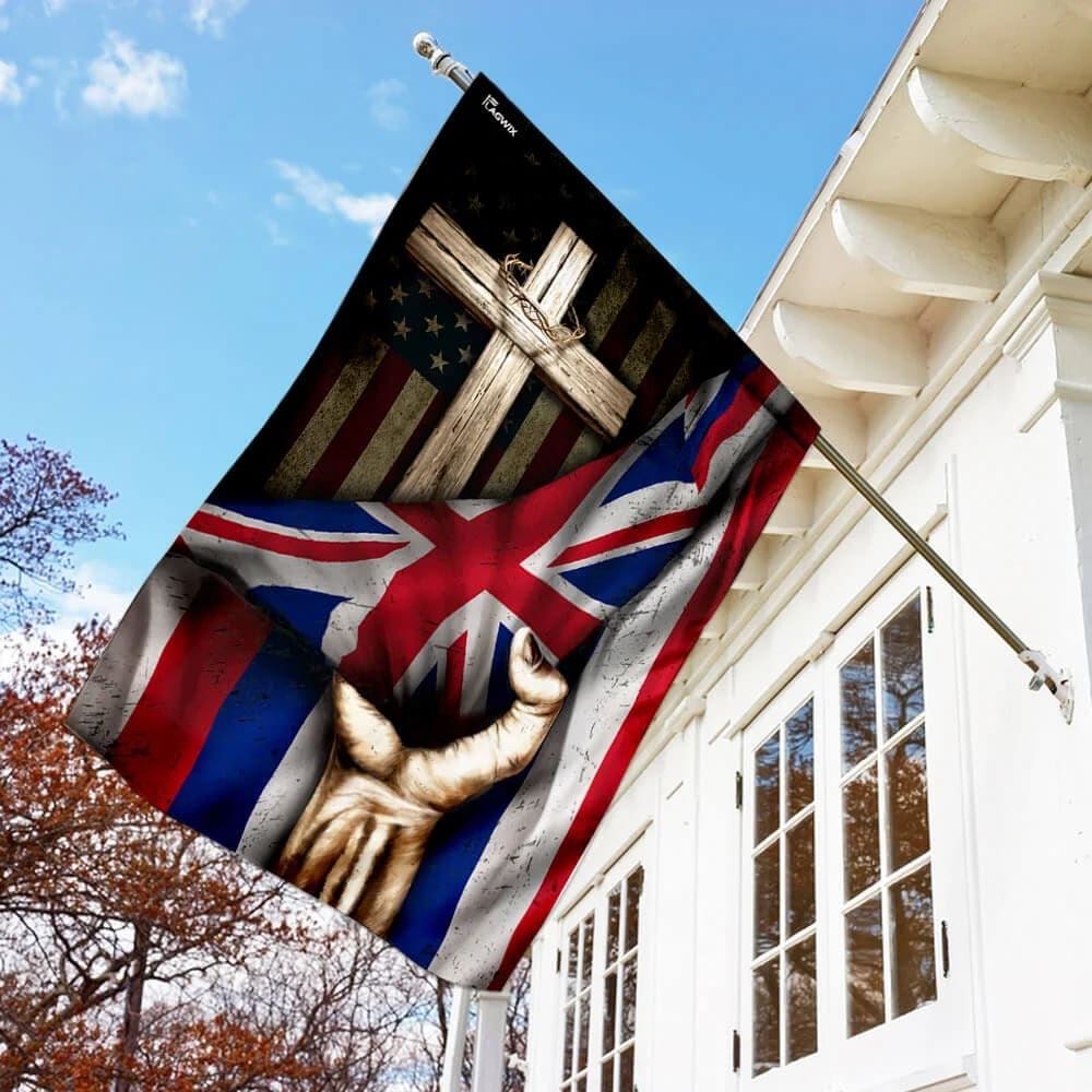 Christian Cross Hawaii Flag, Outdoor Christian House Flag, Christian Flag, Scripture Flag, Garden Banner