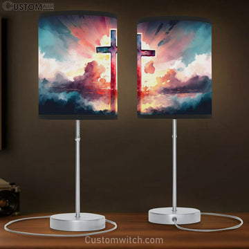 Christian Easter Cross Religious Table Lamp Pictures - Faith Art - Christian Table Lamp Gift Decor