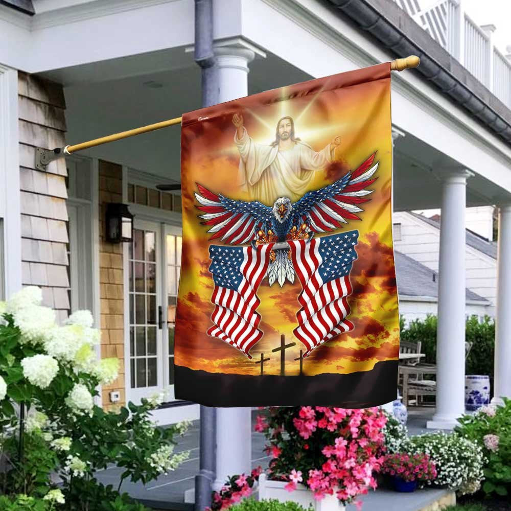 Christian Garden Flags, America Strong One Nation Under God Flag, Christian House Flags, Christian Cross Flag, Faith Flag
