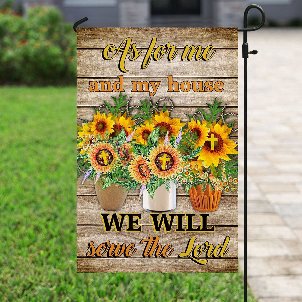 Christian Garden Flags, As For Me And My House We Will Serve The Lord Flag, Christian House Flags, Christian Cross Flag, Faith Flag