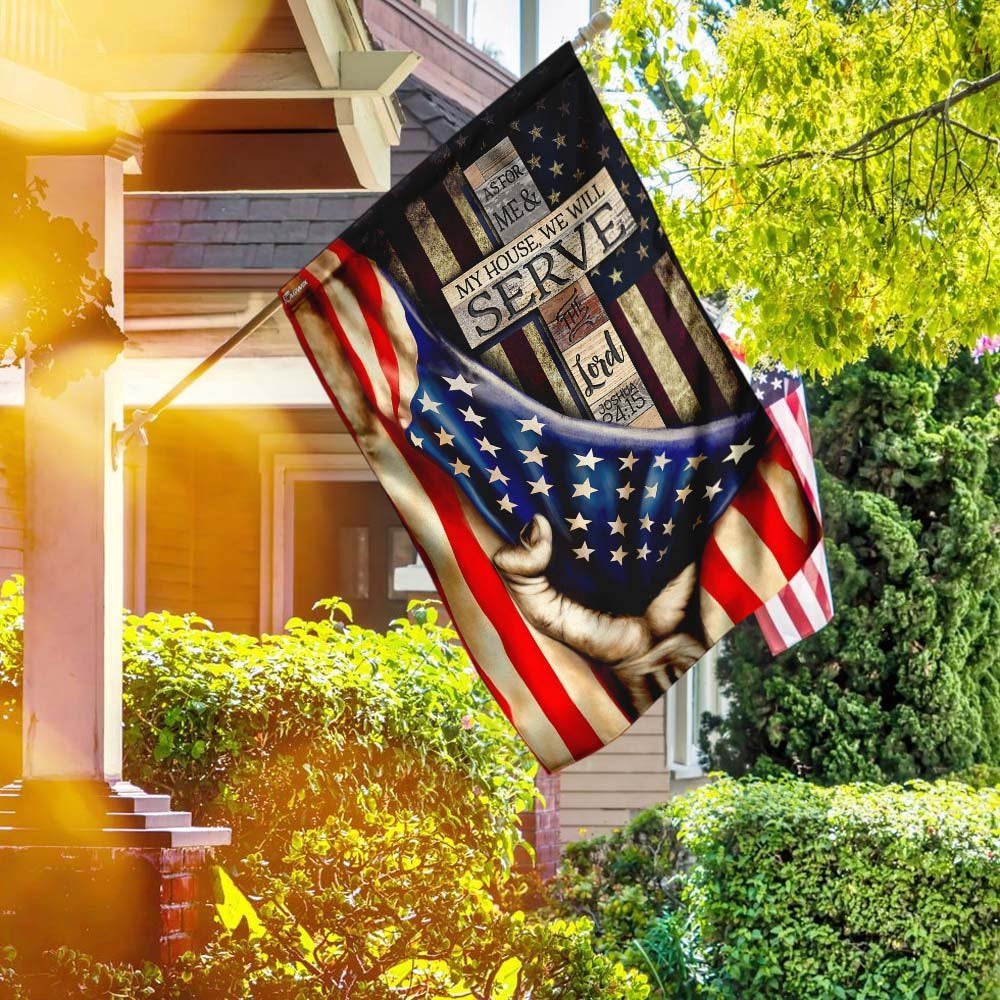 Christian Garden Flags, As For Me &amp;amp My House, We Will Serve The Lord Flag, Christian House Flags, Christian Cross Flag, Faith Flag