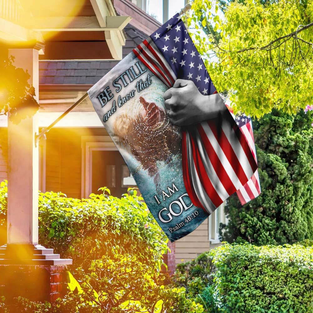Christian Garden Flags, Be Still And Know That I Am God Flag, Christian House Flags, Christian Cross Flag, Faith Flag