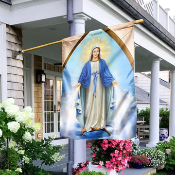 Christian Garden Flags, Beautiful Lady, Mary Mother Of Christ Flag, Christian House Flags, Christian Cross Flag, Faith Flag