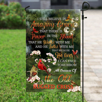 Christian Garden Flags, Because He Lives Jesus Cardinal Flag, Christian House Flags, Christian Cross Flag, Faith Flag