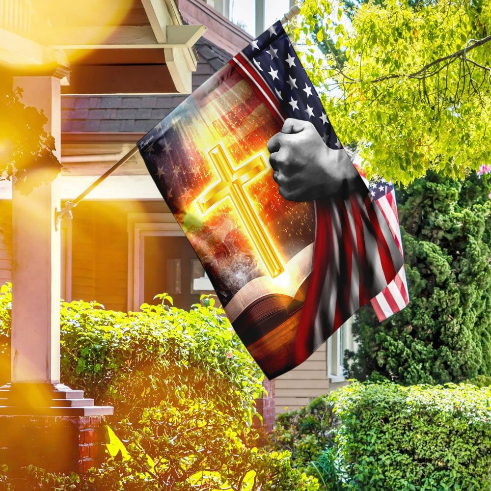 Christian Garden Flags, Cross And Bible Flag, Christian House Flags, Christian Cross Flag, Faith Flag