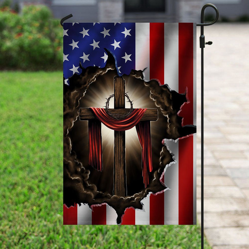 Christian Garden Flags, Cross Christ American Flag, Christian House Flags, Christian Cross Flag, Faith Flag