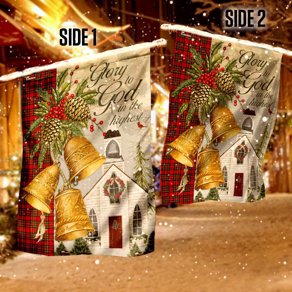 Christian Garden Flags, Glory to God in the Highest Flag, Christian House Flags, Christian Cross Flag, Faith Flag