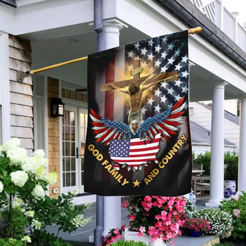 Christian Garden Flags, God, Family And Country Flag, Christian House Flags, Christian Cross Flag, Faith Flag
