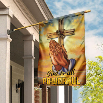 Christian Garden Flags, God Is All Powerful Flag, Christian House Flags, Christian Cross Flag, Faith Flag