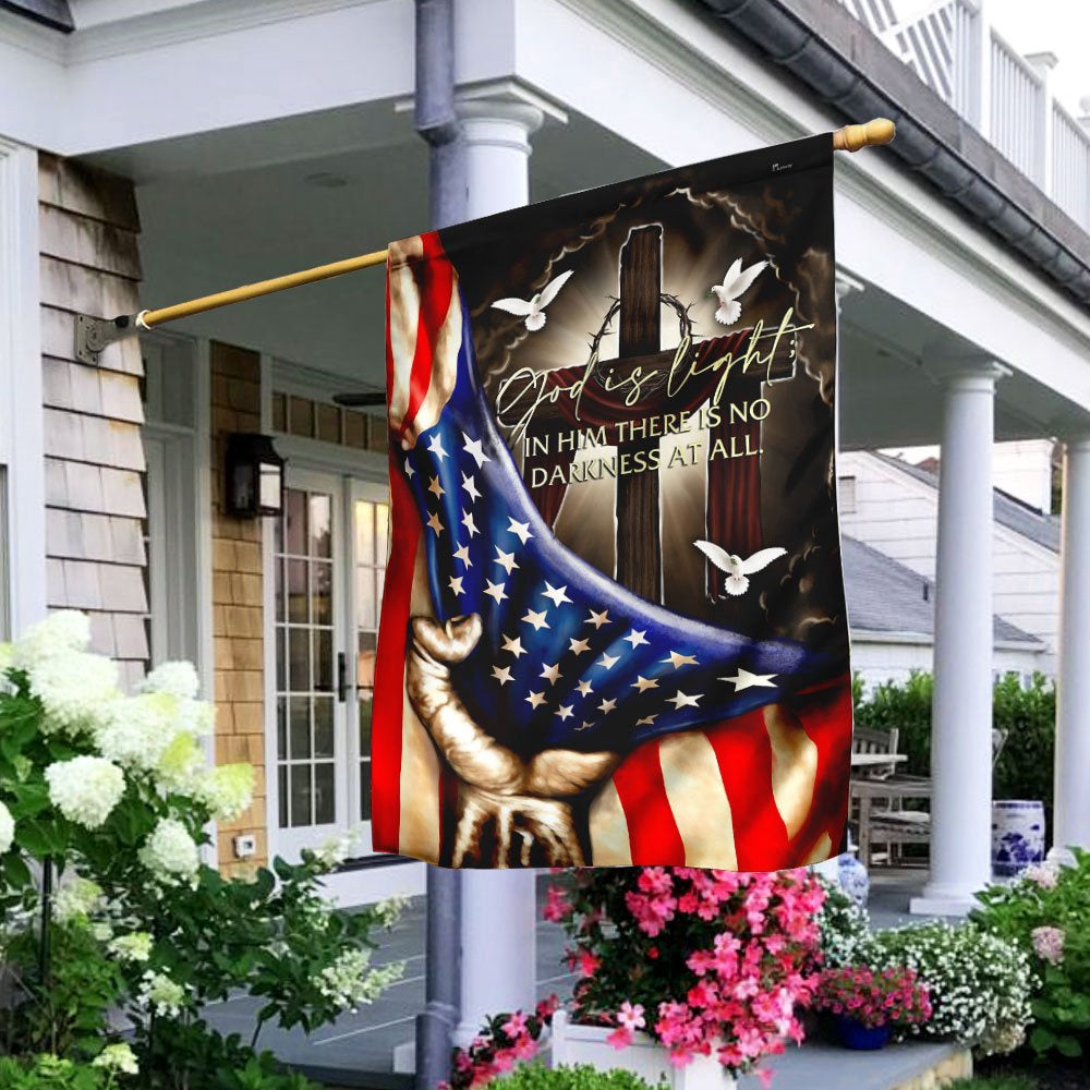 Christian Garden Flags, God Is Light American Flag, Christian House Flags, Christian Cross Flag, Faith Flag