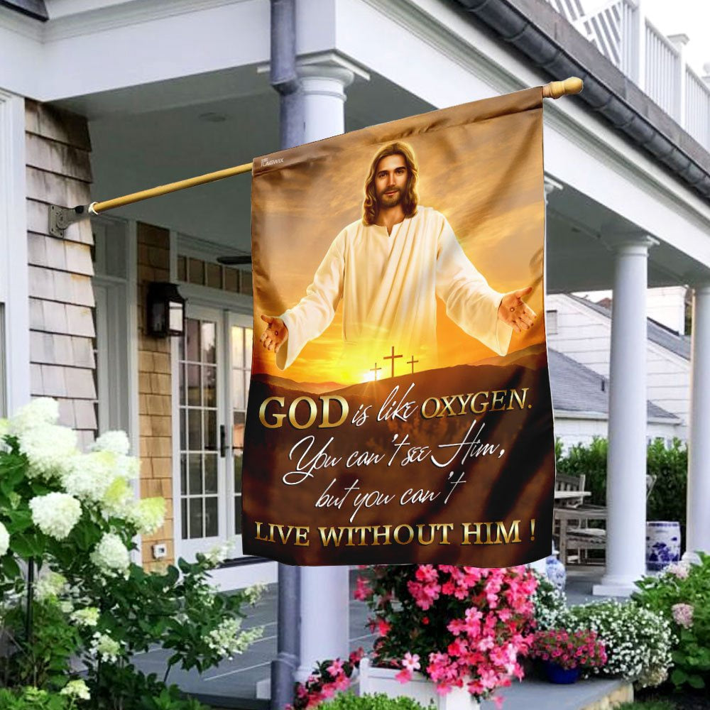 Christian Garden Flags, God Is Like Oxygen Flag, Christian House Flags, Christian Cross Flag, Faith Flag
