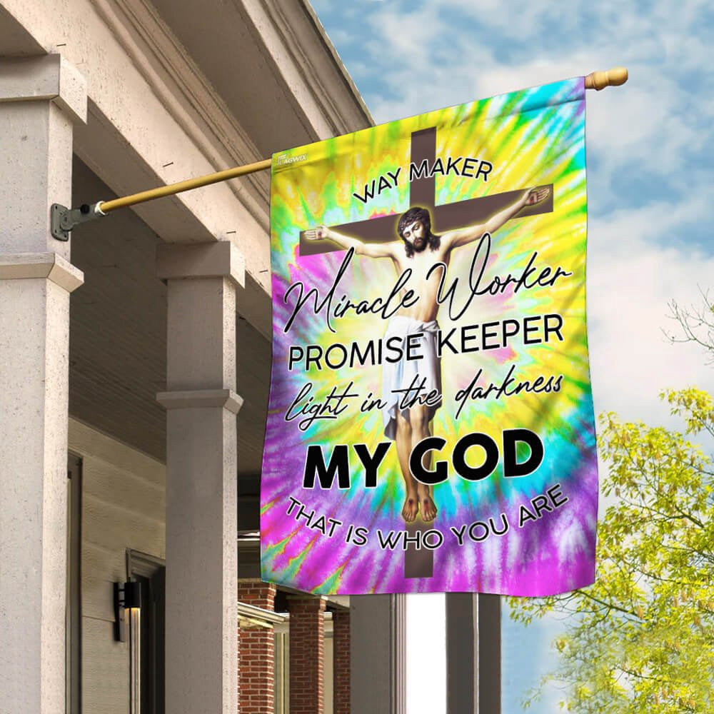 Christian Garden Flags, God Jesus Christian Way Maker Hippie Flag, Christian House Flags, Christian Cross Flag, Faith Flag