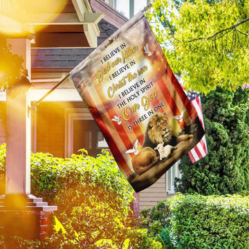 Christian Garden Flags, God, Lion And Lamb Easter Flag, Christian House Flags, Christian Cross Flag, Faith Flag