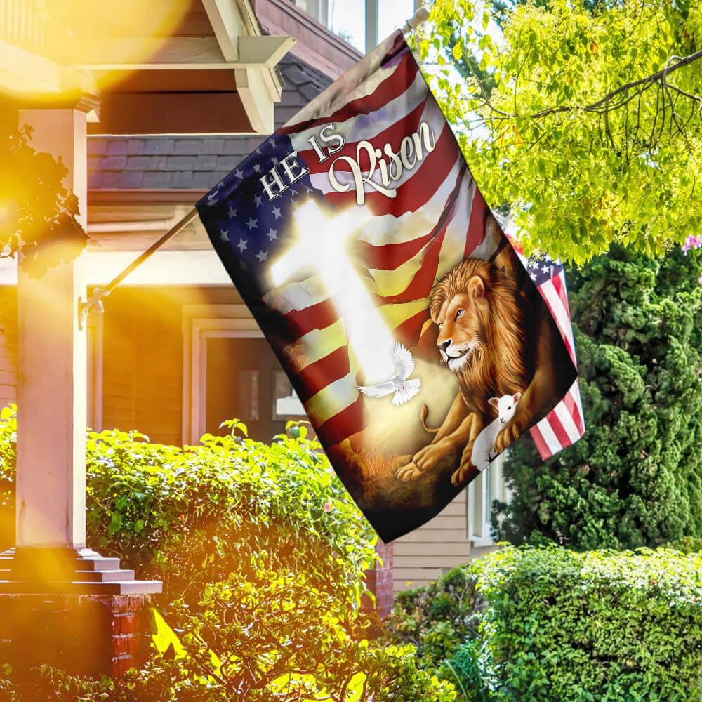 Christian Garden Flags, He Is Risen Flag, Christian House Flags, Christian Cross Flag, Faith Flag