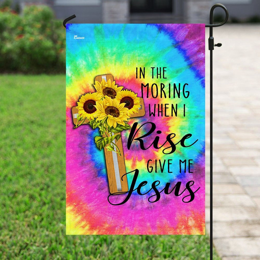 Christian Garden Flags, In The Morning When I Rise Give Me Jesus Flag, Christian House Flags, Christian Cross Flag, Faith Flag