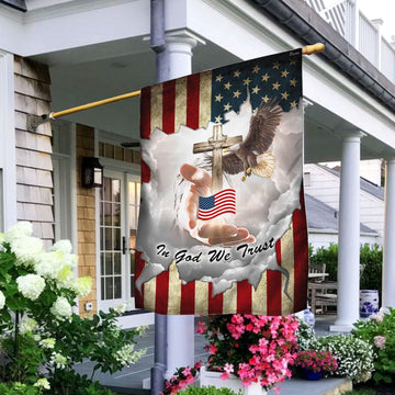 Christian Garden Flags, Jesus - In God We Trust American Flag, Christian House Flags, Christian Cross Flag, Faith Flag