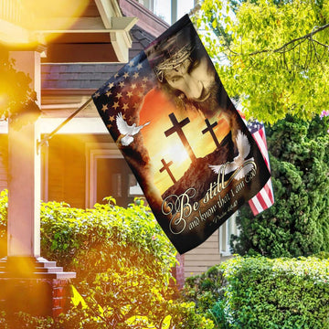 Christian Garden Flags, Jesus Christ Be Still &amp;amp Know That I Am God Flag, Christian House Flags, Christian Cross Flag, Faith Flag