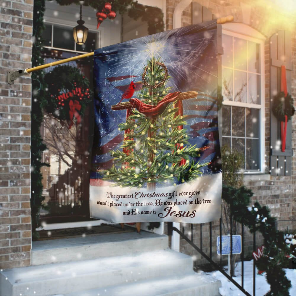 Christian Garden Flags, Jesus Christ The Greatest Gift Christmas Flag, Christian House Flags, Christian Cross Flag, Faith Flag
