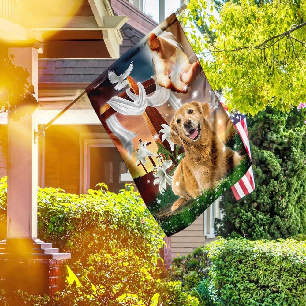 Christian Garden Flags, Jesus Is My Savior Golden Retriever Is My Therapy Flag, Christian House Flags, Christian Cross Flag, Faith Flag