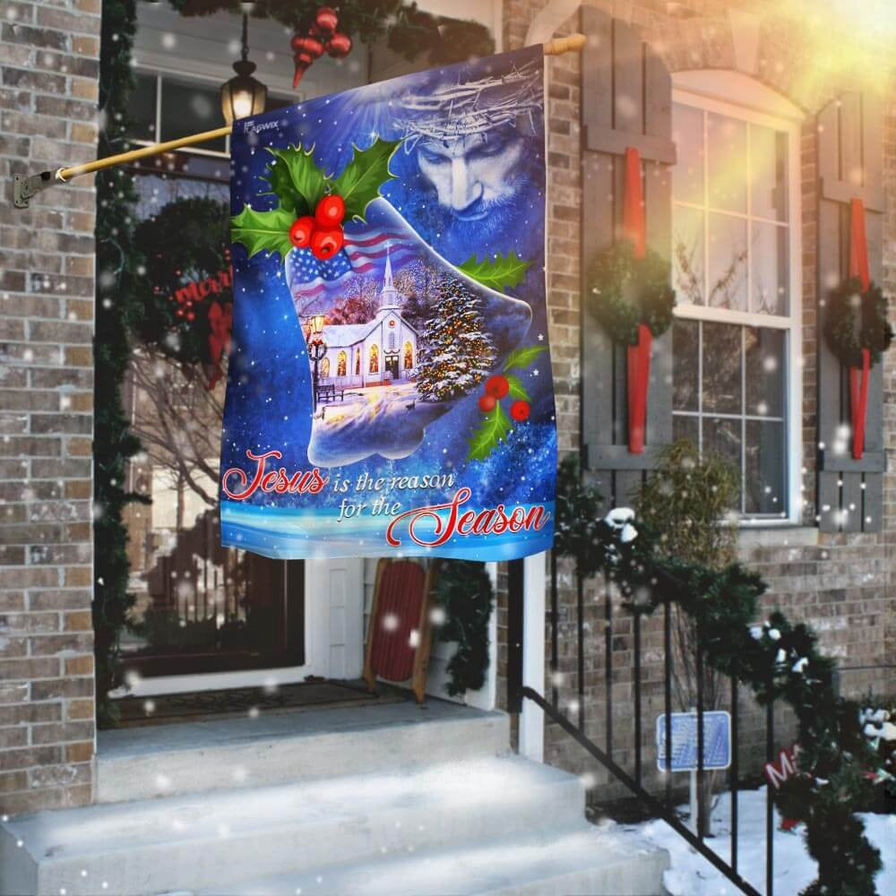Christian Garden Flags, Jesus Is The Reason For The Season Christmas Flag, Christian House Flags, Christian Cross Flag, Faith Flag