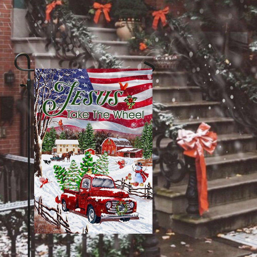 Christian Garden Flags, Jesus Take The Wheel, Christmas Truck Flag, Christian House Flags, Christian Cross Flag, Faith Flag