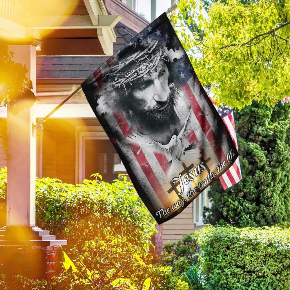 Christian Garden Flags, Jesus, The Way, The Truth, The Life Flag, Christian House Flags, Christian Cross Flag, Faith Flag