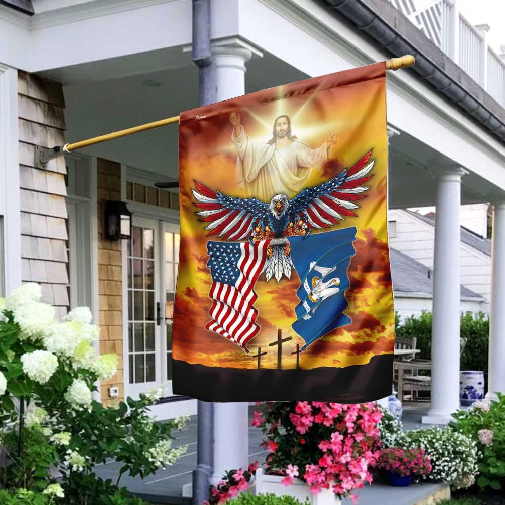 Christian Garden Flags, Louisiana State One Nation Under God Flag, Christian House Flags, Christian Cross Flag, Faith Flag