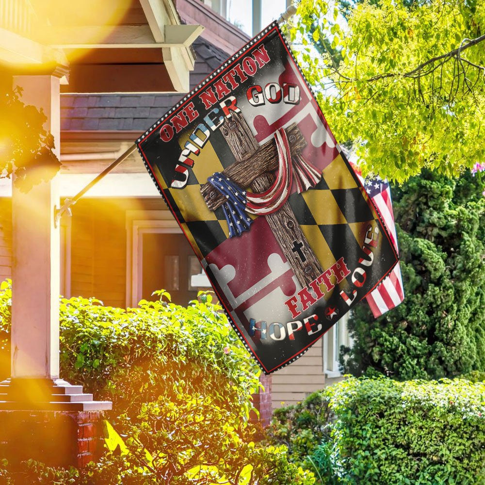 Christian Garden Flags, Maryland Jesus  Flag, Christian House Flags, Christian Cross Flag, Faith Flag
