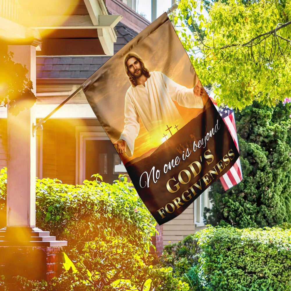 Christian Garden Flags, No One Is Beyond God&#39;s Forgiveness Flag, Christian House Flags, Christian Cross Flag, Faith Flag