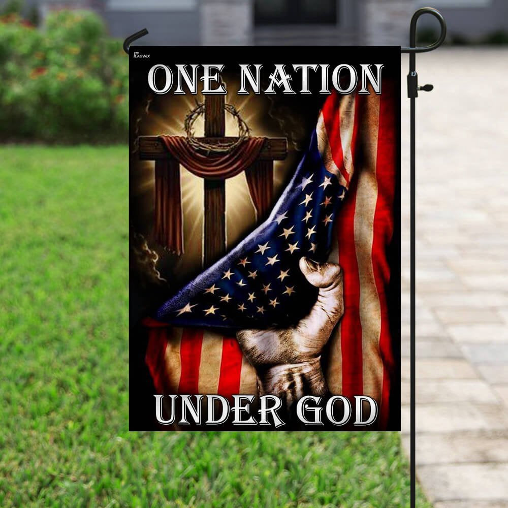 Christian Garden Flags, One Nation Under God American US Flag, Christian House Flags, Christian Cross Flag, Faith Flag