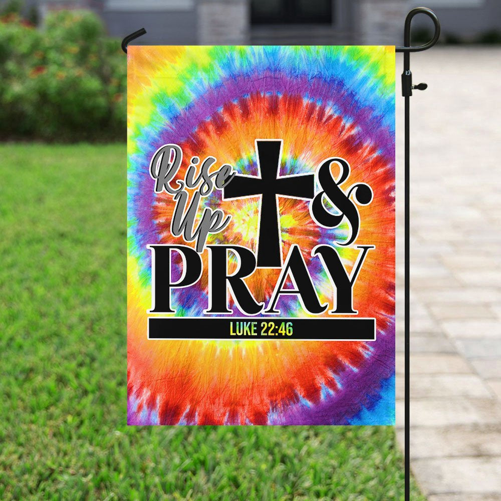 Christian Garden Flags, Rise Up And Pray Flag, Christian House Flags, Christian Cross Flag, Faith Flag