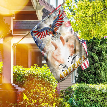 Christian Garden Flags, Stay Strong America, God&#39;s Nation Flag, Christian House Flags, Christian Cross Flag, Faith Flag